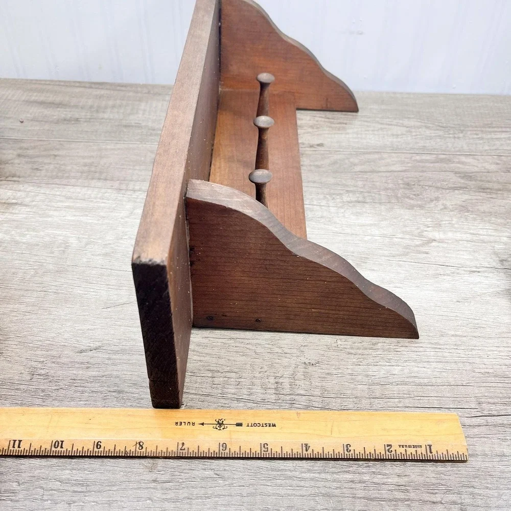 Vintage Midcentury Modern Wood Shelf: Curio Trinket Display